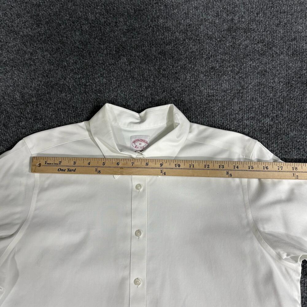 Brooks Brothers Shirt Womens 10 White Non Iron Stretch Classic Fit Button Front - Picture 8 of 14